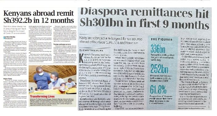 DUT Diaspora Remittances to Taita Taveta Monthly Goal