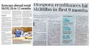 DUT Diaspora Remittances to Taita Taveta Monthly Goal